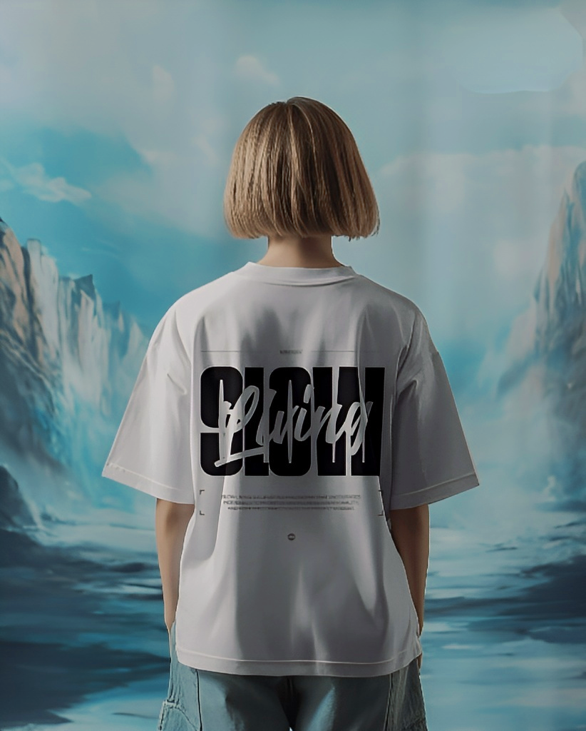 LUVOUX SLOW LIVING – Oversized 100% Cotton UNISEX TSHIRT WITH HIGH GRAPHIC DTF PRINT