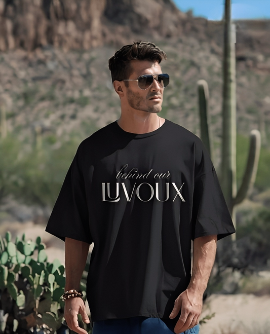 LUVOUX SLOW LIVING – Oversized 100% Cotton  UNISEX  TSHIRT  WITH  HIGH GRAPHIC DTF PRINT