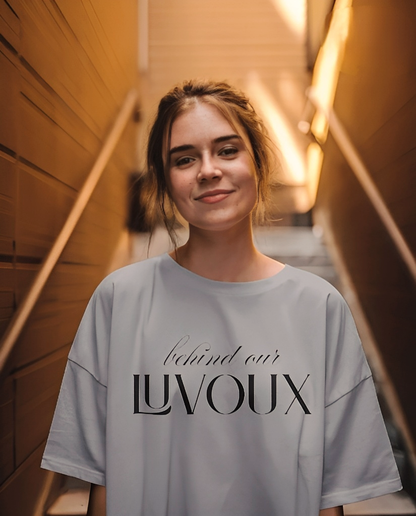 LUVOUX SLOW LIVING – Oversized 100% Cotton UNISEX TSHIRT WITH HIGH GRAPHIC DTF PRINT
