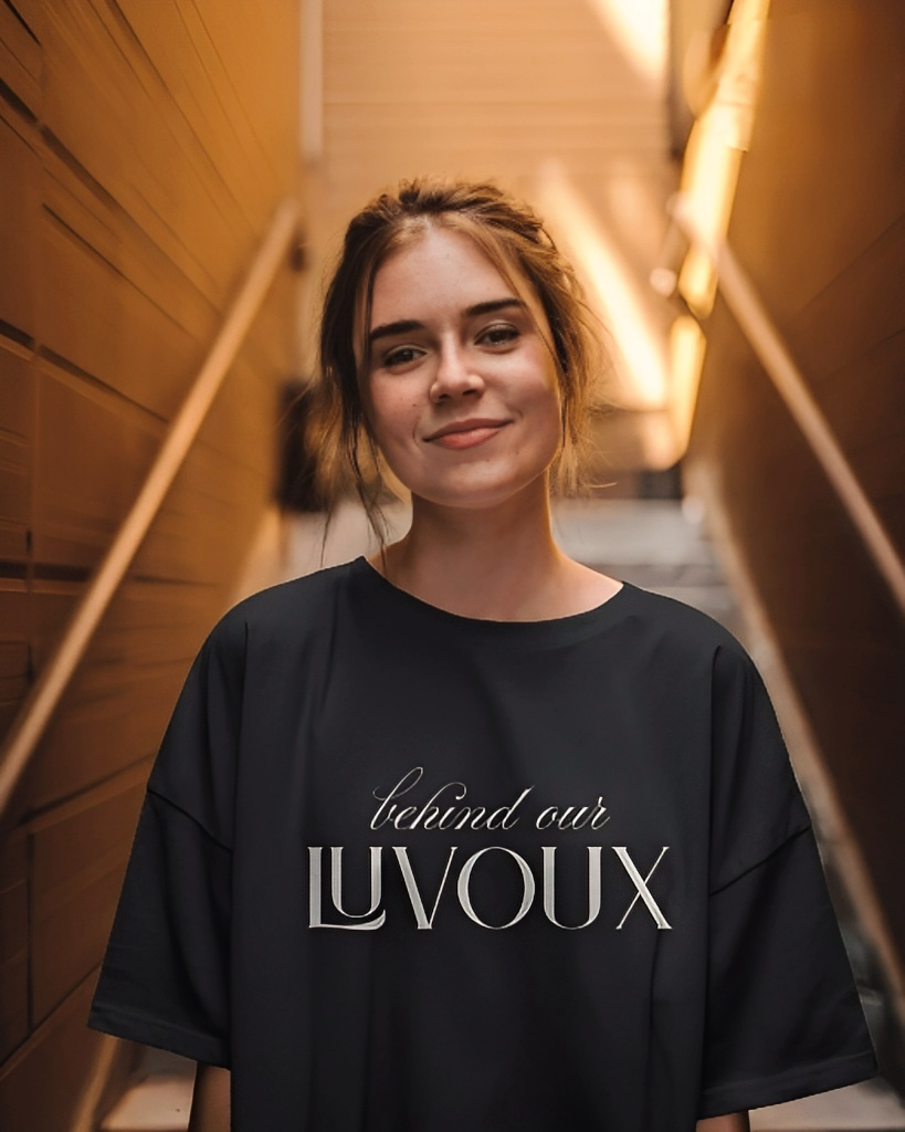 LUVOUX SLOW LIVING – Oversized 100% Cotton UNISEX TSHIRT WITH HIGH GRAPHIC DTF PRINT