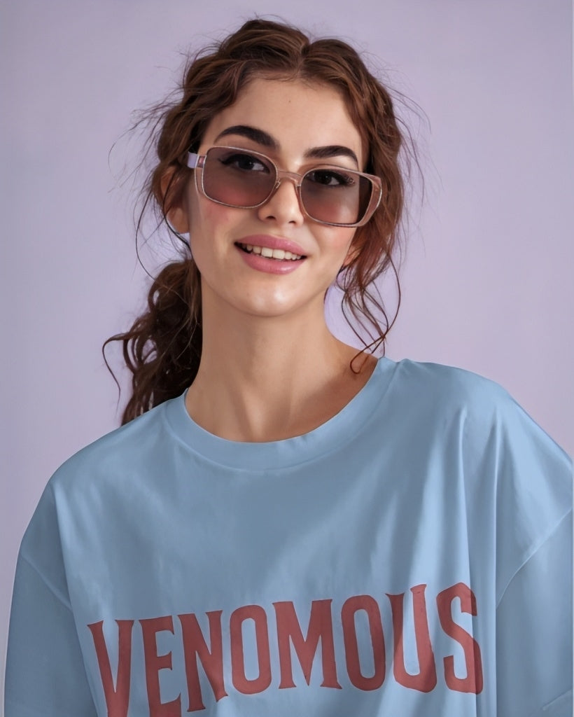 Luvoux: Venomous Snake & Skull Graphic down shoulder t-shirt for unisex & 100% cotton