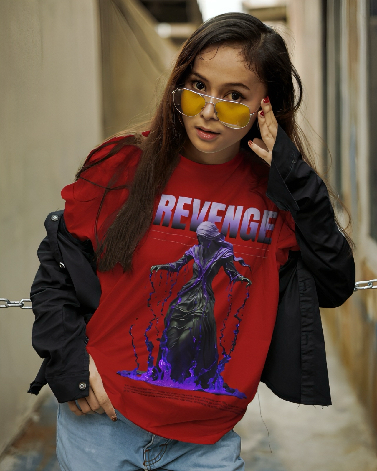 LUVOUX PREMIUM – REVENGE Oversized 100% Cotton UNISEX T-Shirt | Minimal Streetwear Drop