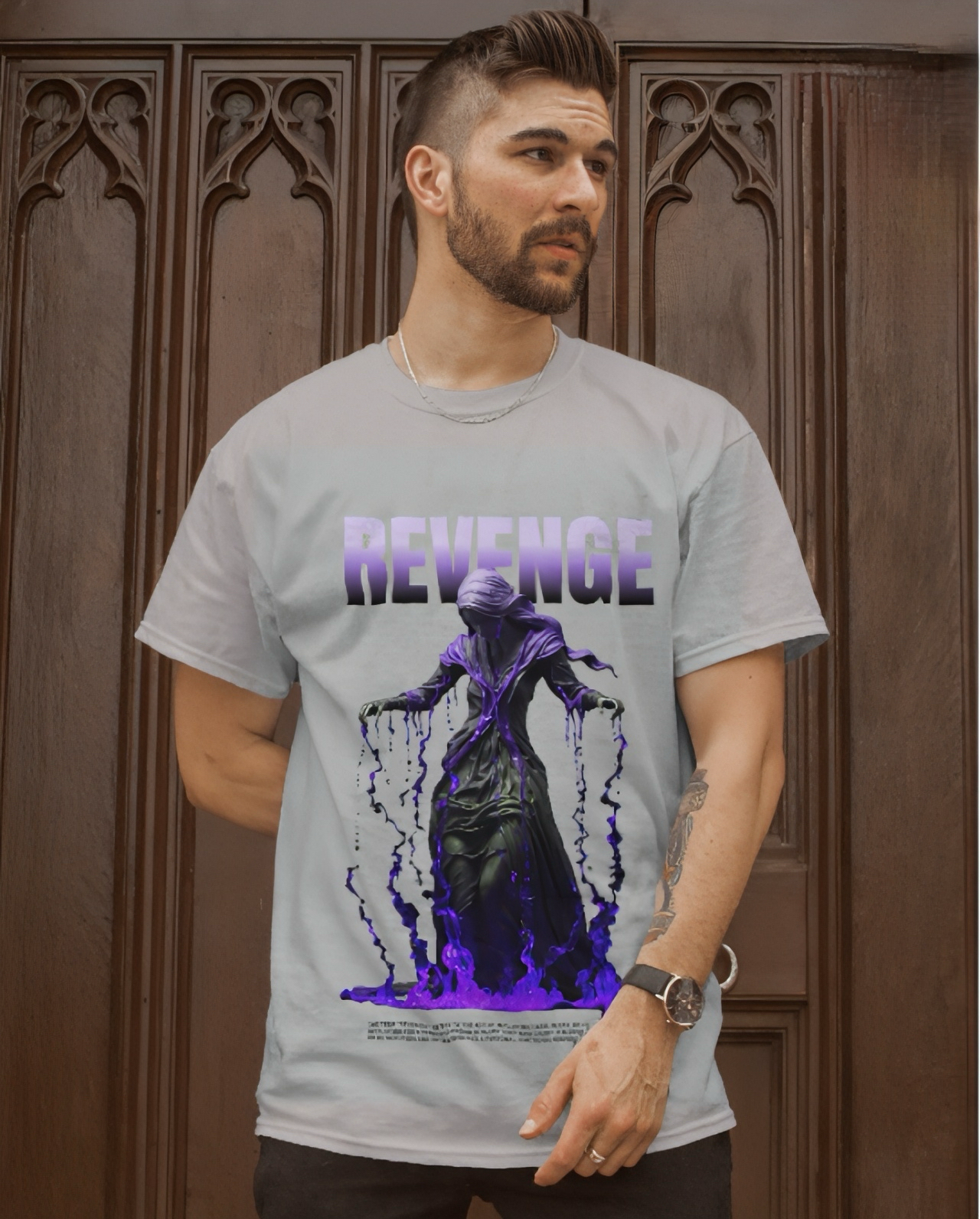 LUVOUX PREMIUM – REVENGE Oversized 100% Cotton UNISEX T-Shirt | Minimal Streetwear Drop