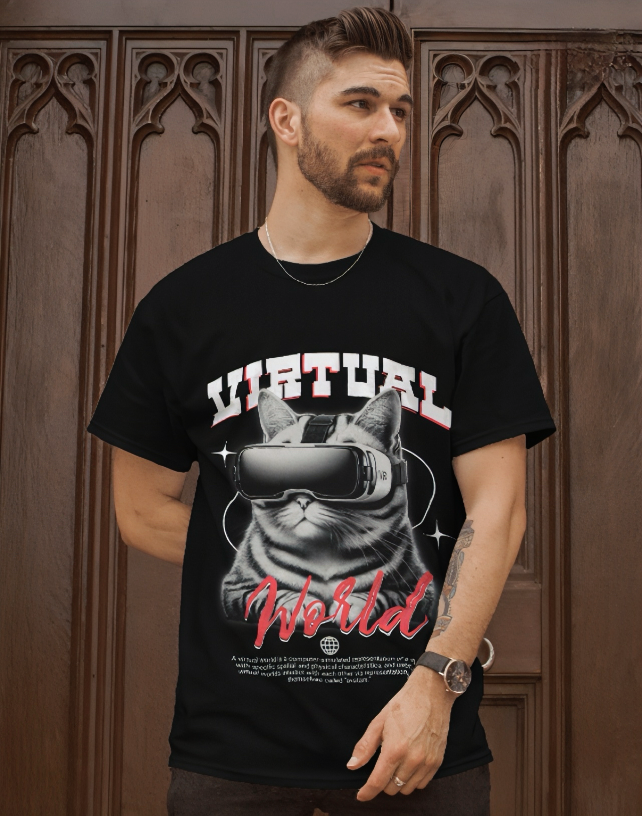 VIRTUAL WORLD – Oversized DOWNSOLDER UNISEX -Shirt | LUVOUX PREMIUM COLLECTION NAME LUVOUX LUXURY