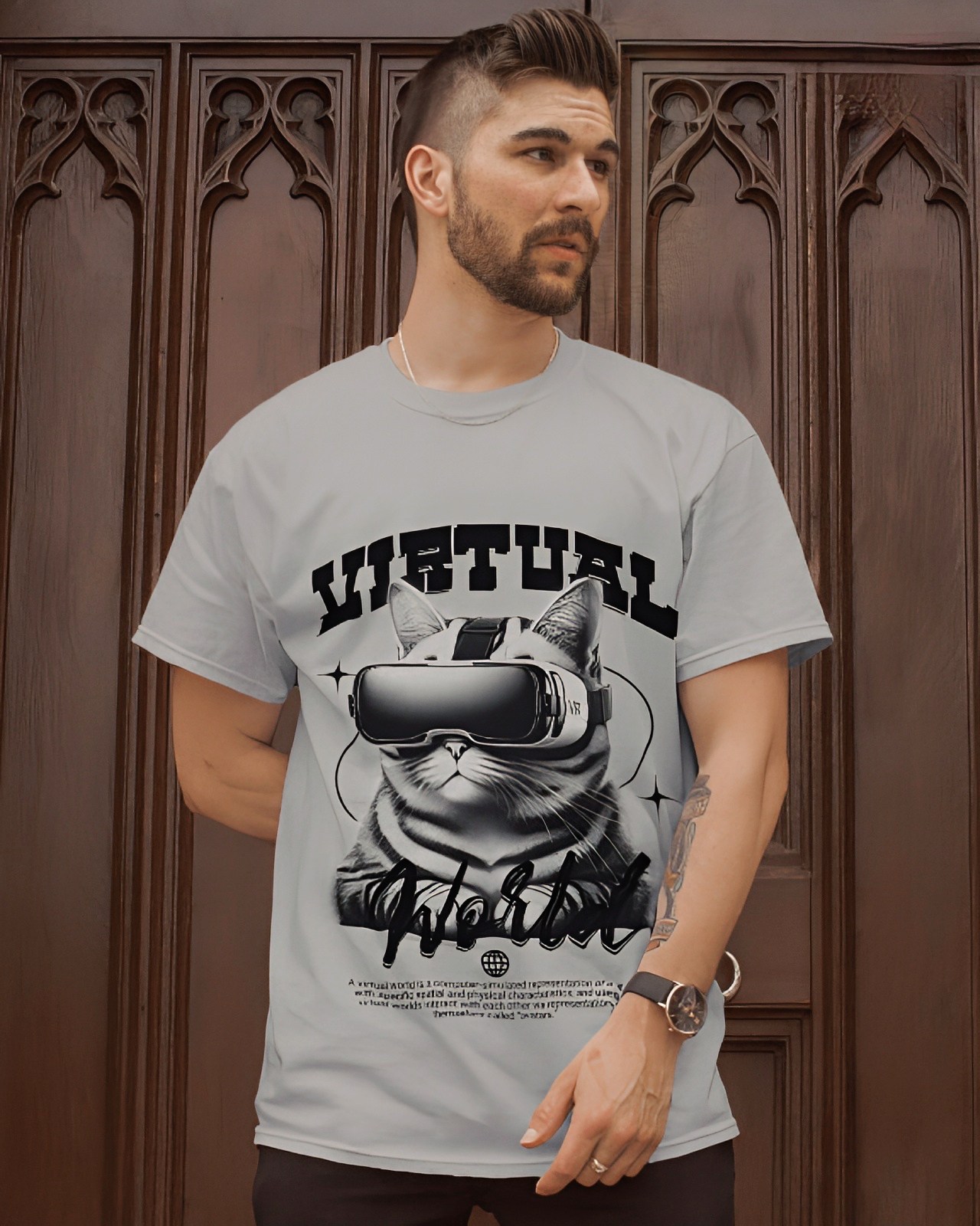 VIRTUAL WORLD – Oversized DOWNSOLDER UNISEX -Shirt | LUVOUX PREMIUM COLLECTION NAME LUVOUX LUXURY