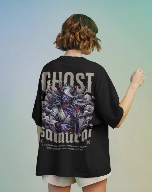 Ghost Samurai Oni Warrior  Graphic  oversize T-SHIRT for unisex & 100% cotton