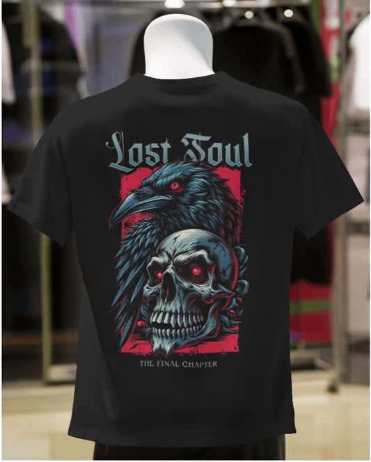 Lost Soul Gothic Skull & Raven Oversized T-Shirt – Dark Streetwear Aesthetic