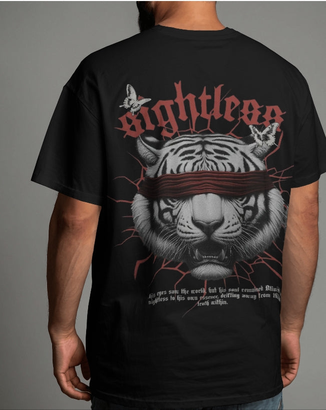 Luvoux: Sightless Tiger T-Shirt β Blind Strength Edition for unisex & 100% cotton