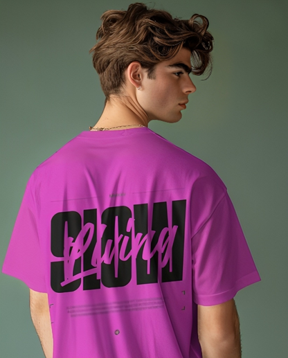 LUVOUX SLOW LIVING – Oversized 100% Cotton  UNISEX  TSHIRT  WITH  HIGH GRAPHIC DTF PRINT
