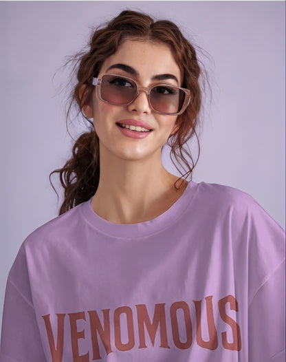 Luvoux: Venomous Snake & Skull Graphic   down shoulder t-shirt for unisex & 100% cotton