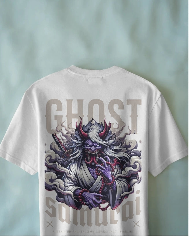 Ghost Samurai Oni Warrior  Graphic  oversize T-SHIRT for unisex & 100% cotton