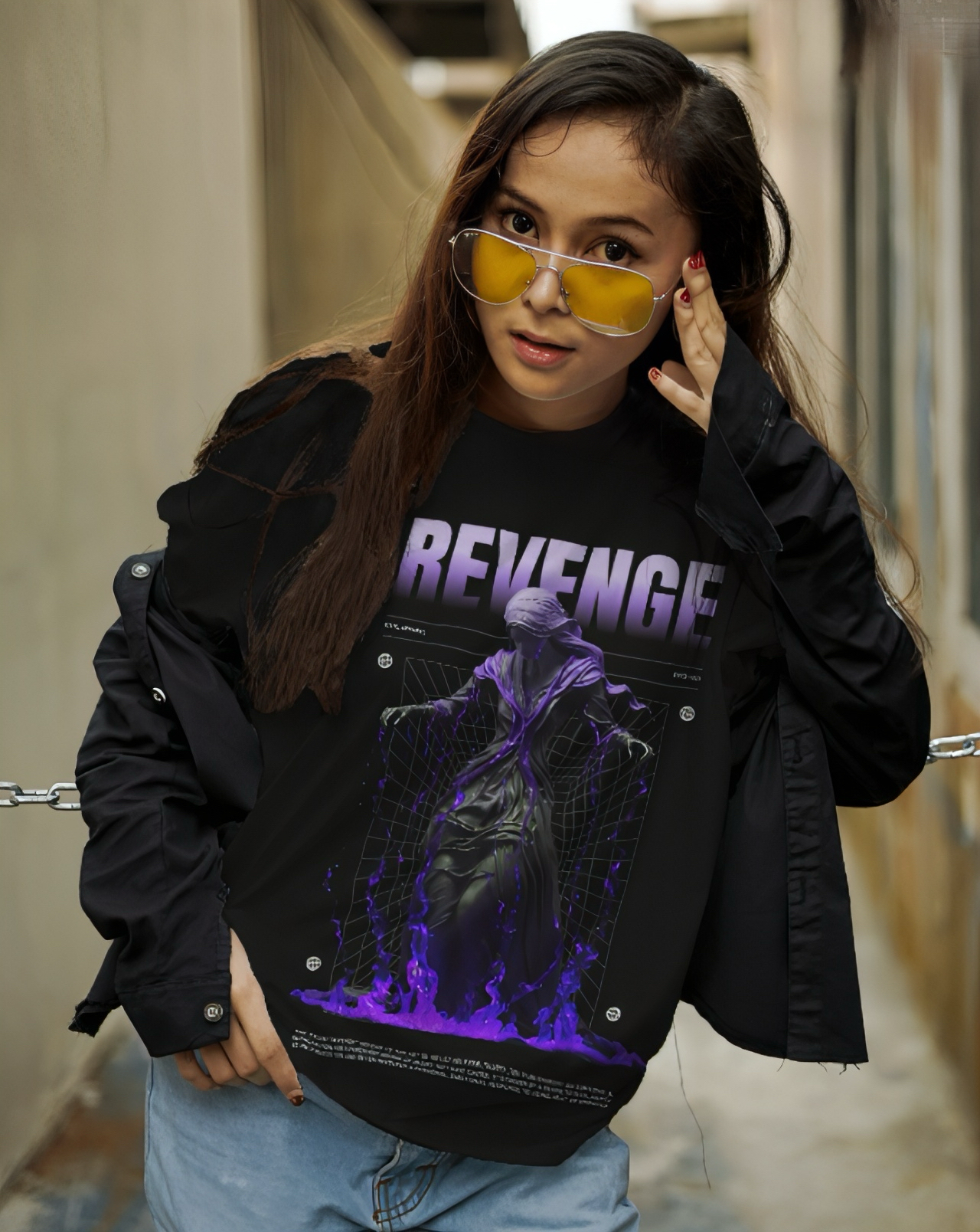 LUVOUX PREMIUM – REVENGE Oversized 100% Cotton UNISEX T-Shirt | Minimal Streetwear Drop