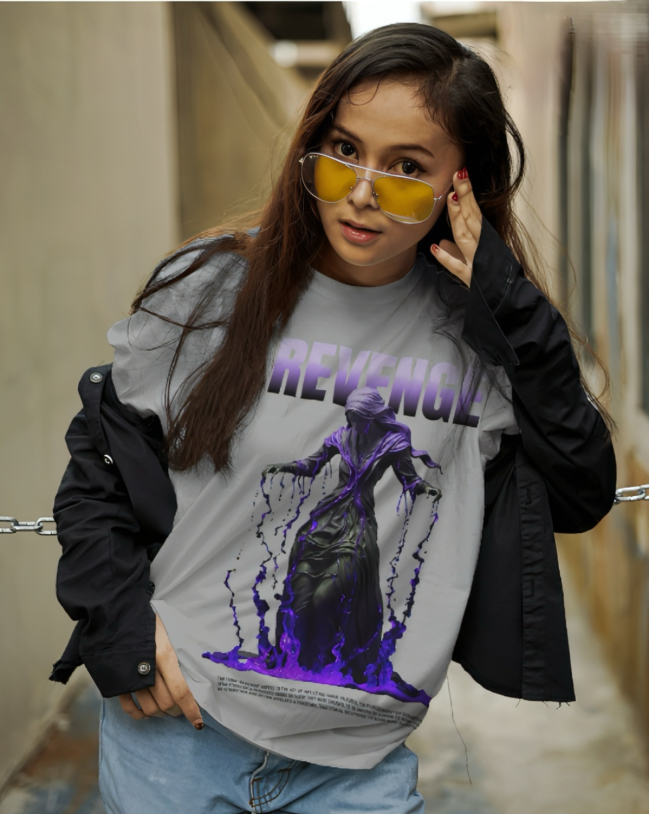 LUVOUX PREMIUM – REVENGE Oversized 100% Cotton UNISEX T-Shirt | Minimal Streetwear Drop