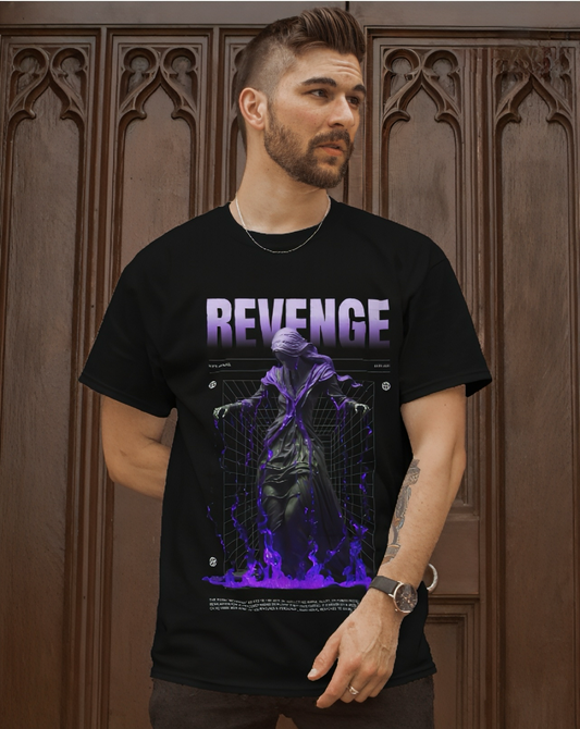 LUVOUX PREMIUM – REVENGE Oversized 100% Cotton UNISEX T-Shirt | Minimal Streetwear Drop