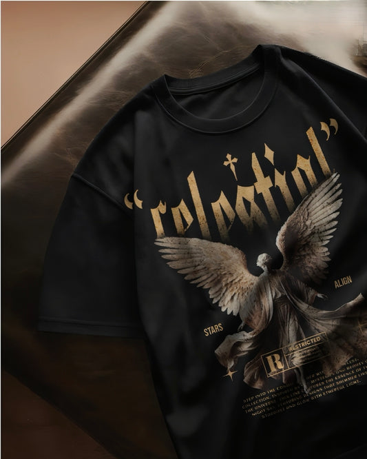 RELPITANAL BLACK DOWNSOLDER – Oversized 100% Cotton UNISEXT-Shirt | LUVOUX PREMIUM DROP  COLLECTION NAME LUVOUX LUXURY