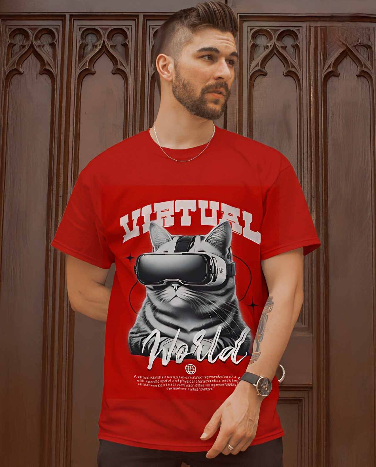 VIRTUAL WORLD – Oversized DOWNSOLDER UNISEX -Shirt | LUVOUX PREMIUM COLLECTION NAME  LUVOUX LUXURY