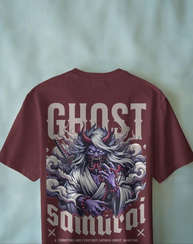 Ghost Samurai Oni Warrior  Graphic  oversize T-SHIRT for unisex & 100% cotton
