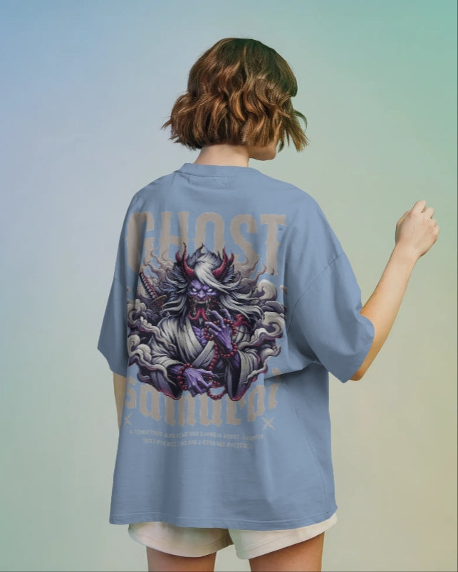 Ghost Samurai Oni Warrior  Graphic  oversize T-SHIRT for unisex & 100% cotton