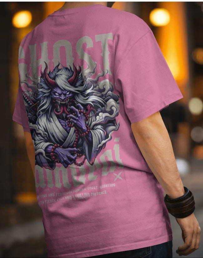 Ghost Samurai Oni Warrior  Graphic  oversize T-SHIRT for unisex & 100% cotton