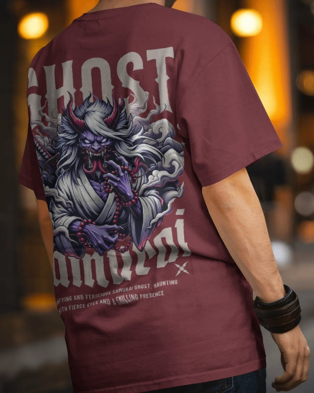 Ghost Samurai Oni Warrior  Graphic  oversize T-SHIRT for unisex & 100% cotton