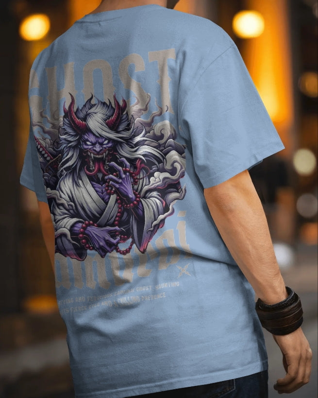 Ghost Samurai Oni Warrior  Graphic  oversize T-SHIRT for unisex & 100% cotton
