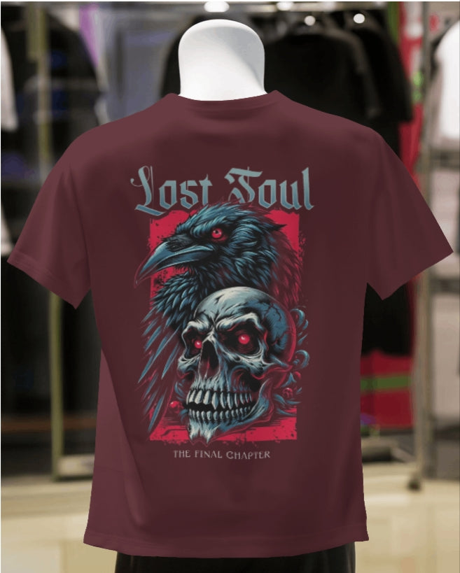 Lost Soul Gothic Skull & Raven Oversized T-Shirt – Dark Streetwear Aesthetic