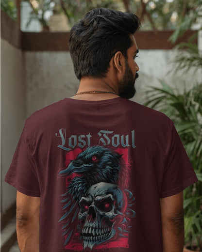 Lost Soul Gothic Skull & Raven Oversized T-Shirt – Dark Streetwear Aesthetic