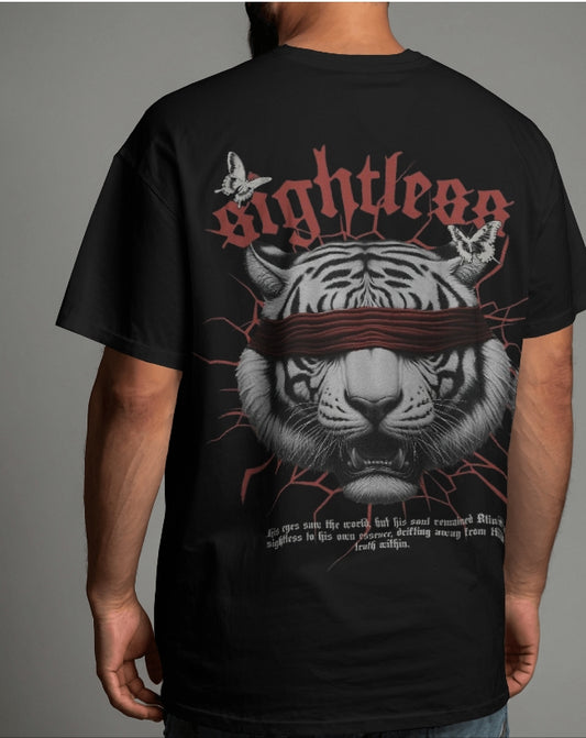 Luvoux: Sightless Tiger T-Shirt – Blind Strength Edition for unisex & 100% cotton